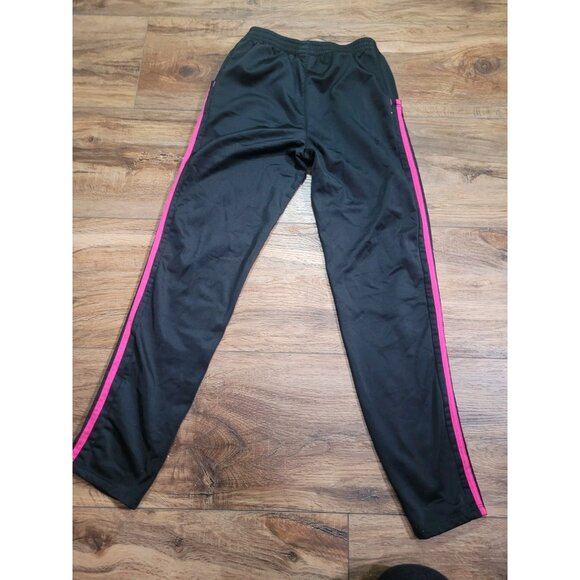 Adidas Youth 3-Stripe Active Jogger Pants Black Heathered Pink Stripe Size L-14 - Picture 6 of 7
